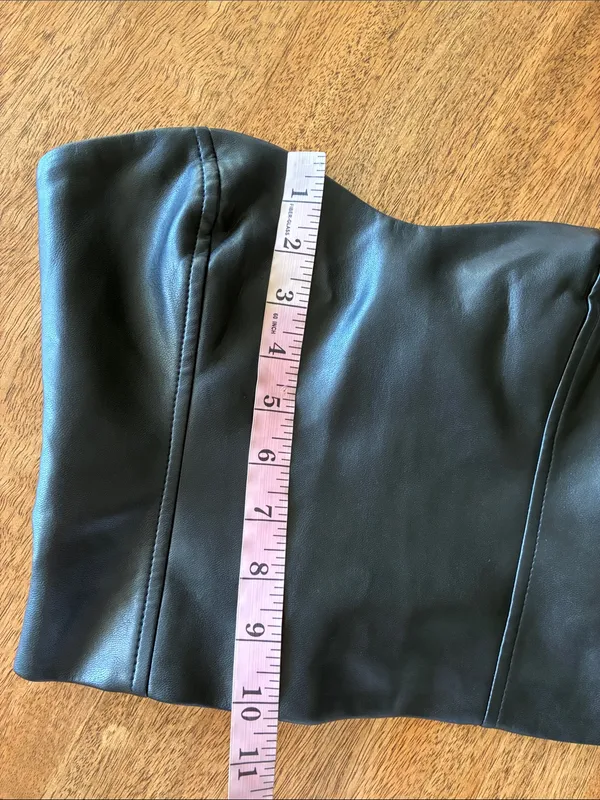 Aritzia TEN by Babaton Cindy Bustier Top Black Vegan Leather Strapless Cropped - Image 11