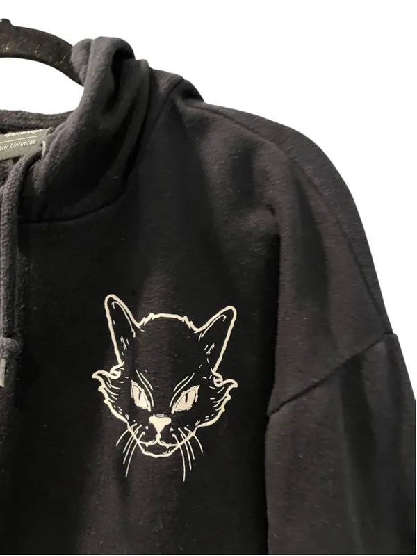 Disney Hocus Pocus Black Flame Candle Hoodie Halloween Unisex Size Small Cat - Image 4