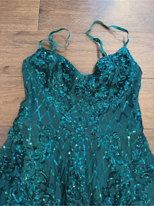 Lulu’s Sequin Spaghetti Strap Party Dress - Teal Green Size XS - C55-011 - Image 4