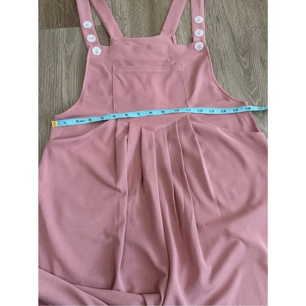 NWT Halara Adjustable Straps Pockets Waffle Casual Overalls Rose Tan Size Small - Image 16