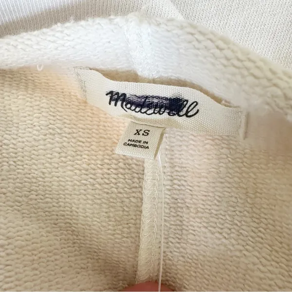 Madewell Sweatshirt Long-Sleeve Funnel-Neck Parchment Relaxed Size XS‎ - Image 8