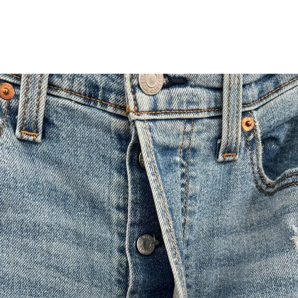 Levi's Wedgie‎ Straight Jeans Distressed Denim Medium Wash Blue Size 30 - Image 10
