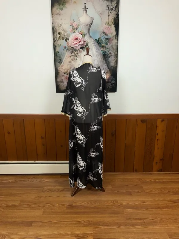 Gorgeous Sheer Floral Long Kimono Robe - Image 6