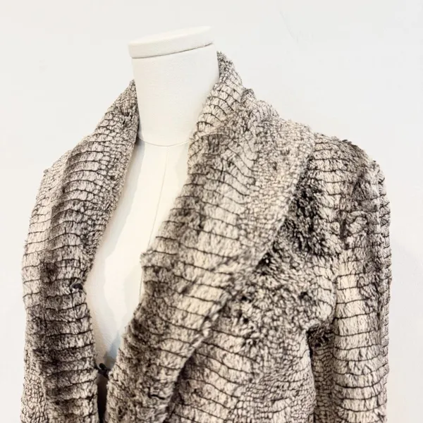 Alice and Olivia Leana Jacket Size XS Faux Fur Shawl Collar Mob‎ Wife Cozy Glam - Image 2