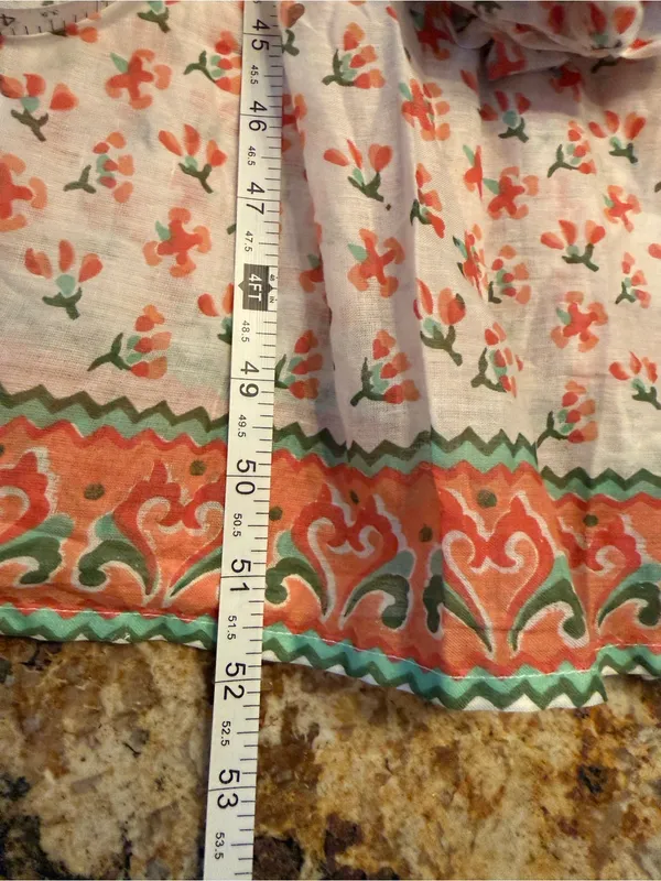 Daughters of India Kyra Coral Floral V-Neck Maxi Dress 3/4 Balloon Sleeve S - Image 11