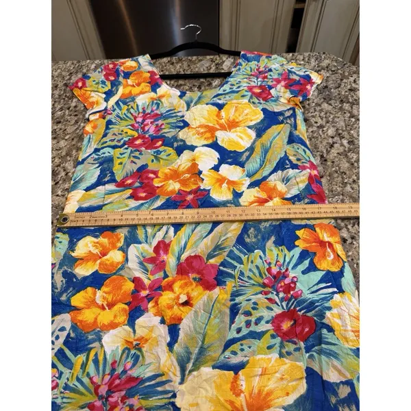 Jams World Tropical Hawaiian Print Mini Dress Corset Back Size Medium Floral‎ - Image 7