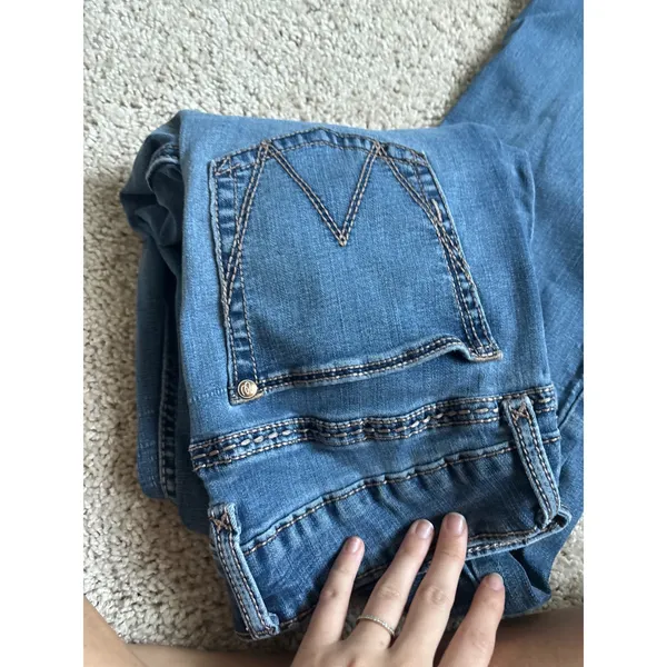 Wrangler Bootcut Jeans Medium Wash Denim Western Cowgirl Boho Pants Mid Rise - Image 3