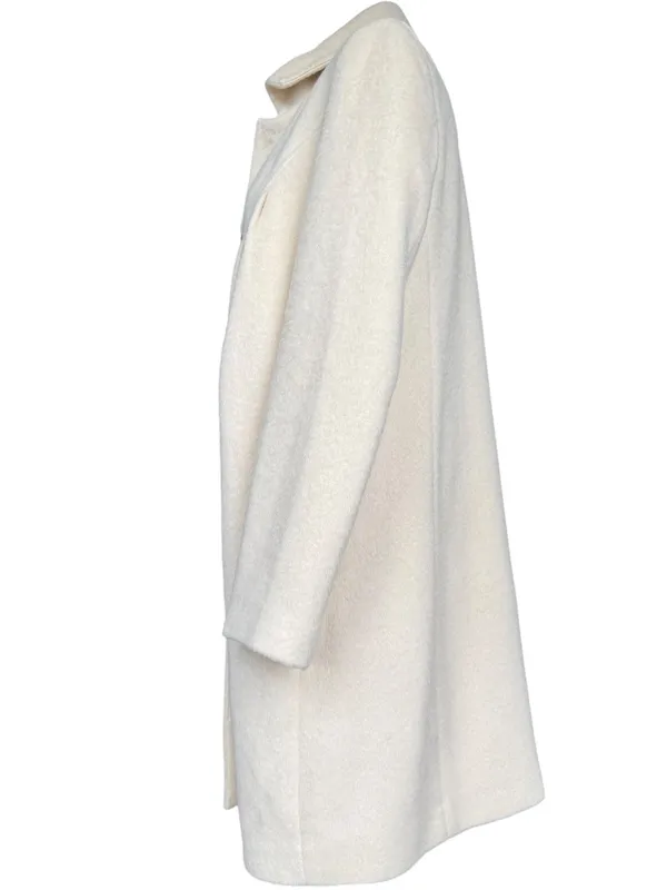 Meissa 100% Wool Off White Black Button Front‎ Collared Coat Sz M Size M - Image 4