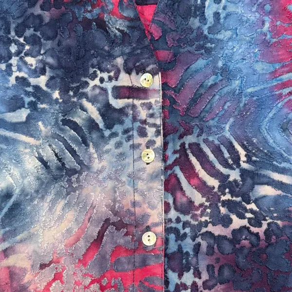 3/4 Sleeve Button Top Animal Print Textured Abstract Art To Wear Colorful XL - Image 6