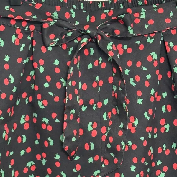 Allegra K Navy Blue Cherries Tie Shorts Sz M - Image 7