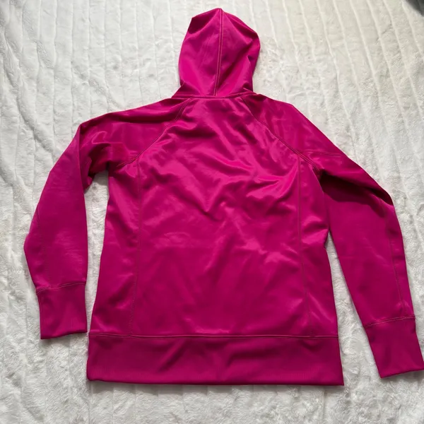 Reebok Women's Pink Neon Trim Hoodie Athletic Sweatshirt Size M‎ - Image 3