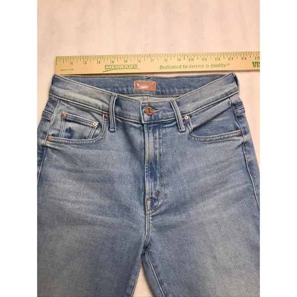 MOTHER The Insider Crop Step Fray Jeans Can You‎ Dig It Blue Denim 26 1157-1351 - Image 8