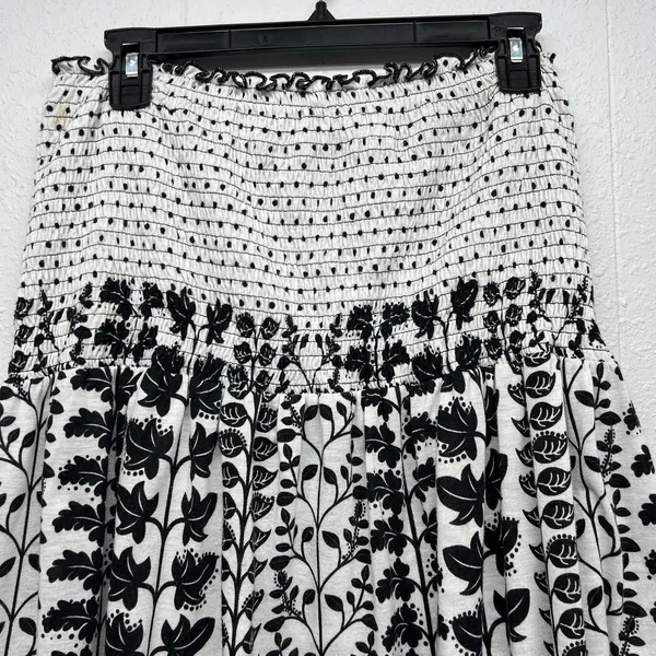 L8teR Strapless Smocked Babydoll Top Womens 2X Casual Dark Floral Boho Festival - Image 3