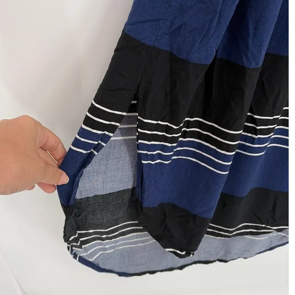 Old Navy Stripe Maxi Sundress Sz XS Coastal Preppy Boho Beach Navy Slip Minimal - Image 4