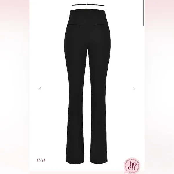HOUSE OF CB Black Layla V‎ Front Trousers NWOT Size S - Image 14
