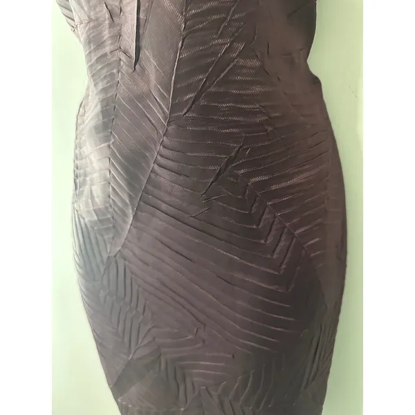 Ali Ro Women Dress Size 6 Plum‎ Textured Sheath Sleeveless Knee Length - Image 4