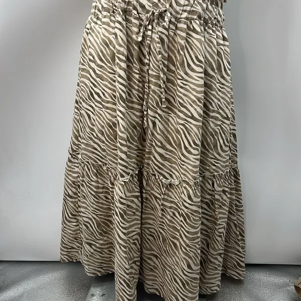 Cactus & Pearl zebra print tiered maxi dress XL - Image 3