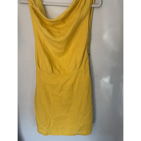 Free People Women’s A Little Extra Mini Dress Sz S Yellow Open Back S NWT $68 - Image 5