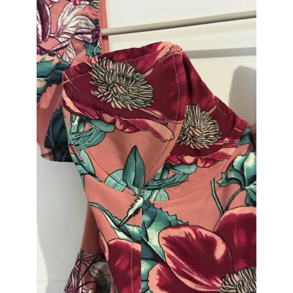 For love and Lemons Flamenco Strapless Pink Floral Mini Dress‎ Womens Size M - Image 6