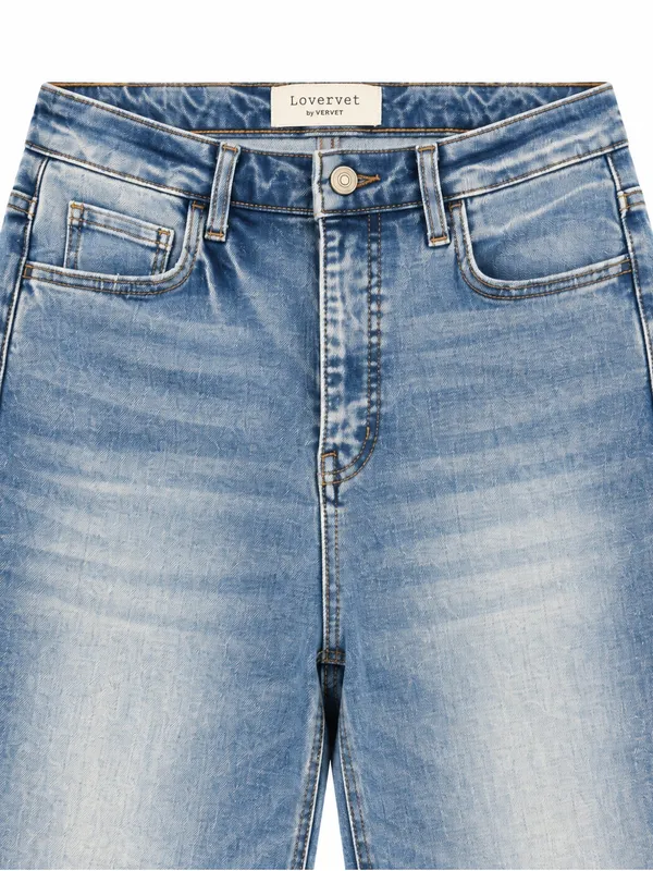 Lovervet by Vervet Jeans 30 High Rise Cropped Wide Leg Light Wash Denim - Image 2