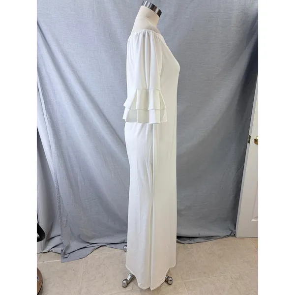 Metamorphosis Girl White Off-Shoulder Ruffle Sleeve Maxi Dress 2XL - Image 7