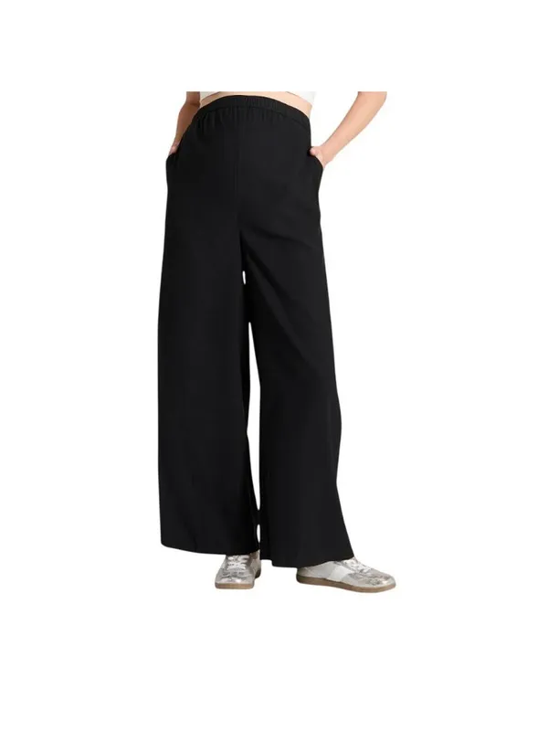 Isabel Maternity By Ingrid & Isabel High-Rise Wide Leg Maternity Pants Black XS - Image 8