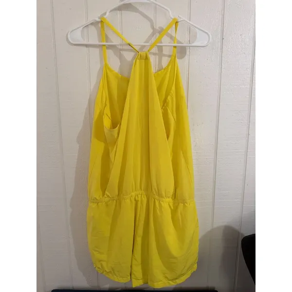 Fabletics Womens Yellow Racerback Active Romper Size Medium Sleeveless Sporty - Image 6