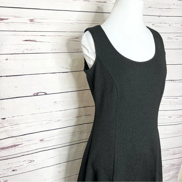 Calvin Klein Black Textured Sleeveless Fit & Flare Dress Size 4 Small - Image 10