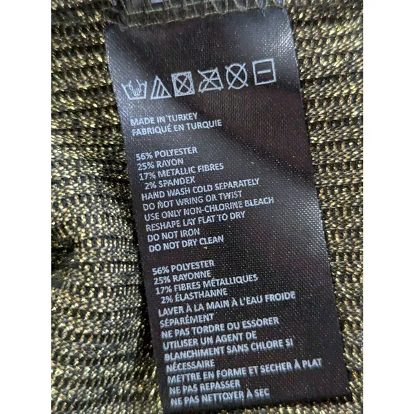 Urban Outfitters Metallic black/gold bodycon dress Small - Image 5