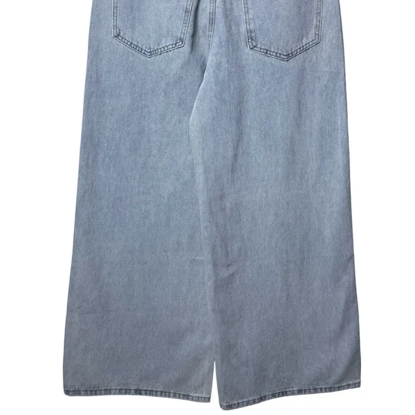 NEW Edikted Side Stripe Low Rise Wide Leg Washed Jeans Capsule Skater Grunge‎ S - Image 7