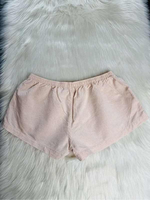 Brandy Melville Pink and White Striped Keira PJ Boxer Shorts - Image 5