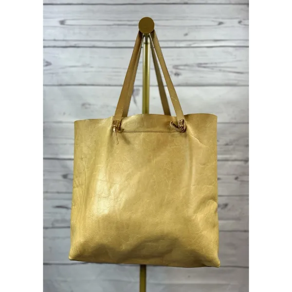 Madewell Tan Leather Large Tote Bag Minimalist Shopper Shoulder Purse - Image 2