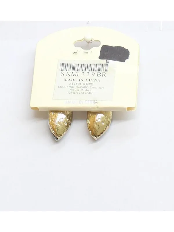 NWT Tint Fashion Teardrop Rhinestone Dangly Drop Earrings Gold / Clear 1.5" - Image 2