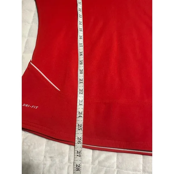 Nike Dri-Fit Quarter Zip Hoodie Pullover Women's Size Medium Red Hooded Active - Image 5