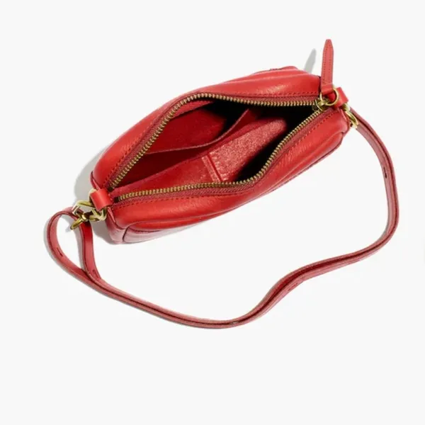 Madewell The Leather Carabiner Mini Crossbody Bag Pomegranate Seed Red - Image 6