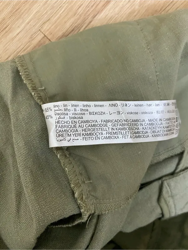 Zara Olive Green Cargo Trousers with Cuffed Ankles - Image 6