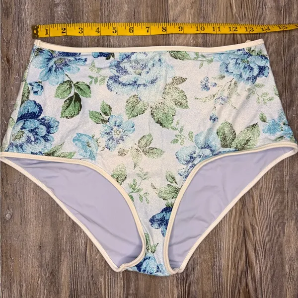 Aerie Womens High Waisted Full Coverage Swim Bottoms Suit Floral Size L Large - Image 6