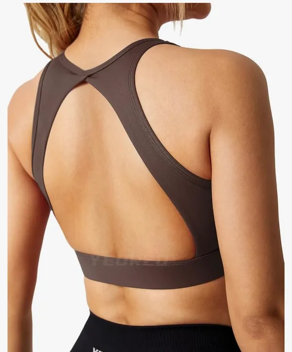 Sports Bra Open Back Brown Size M - Image 2