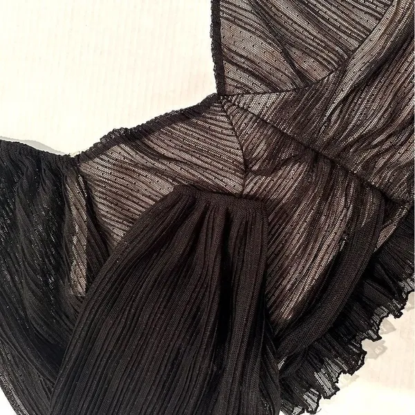 Meraki Illusion‎ Ruched Crop Top Womens XL Black Whimsigoth Goth Dark Romance - Image 4