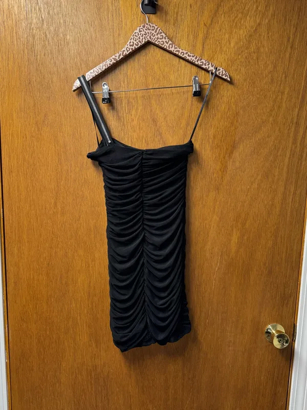 Michael Costello x Revolve Hailey Zipper Sleeveless Mini Dress Black Small - Image 13