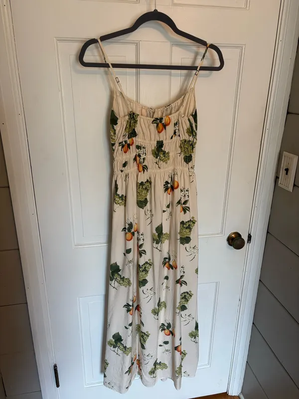 Abercrombie Maxi Dress Cream with Fruit Pattern - Image 6