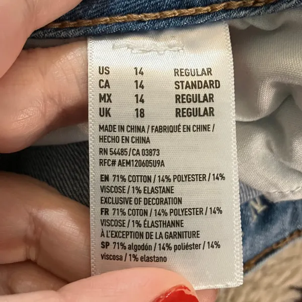 American Eagle Super Stretch Kick Boot Jeans, Size 14 - Image 7