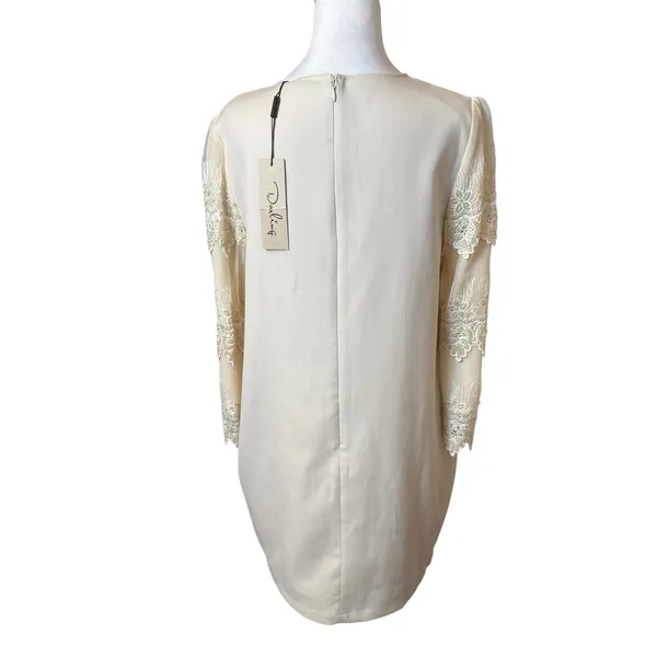 NWT‎ Anthropologie Darling Cream Ivory Lace Trim Dress Large Bridal Wedding - Image 5