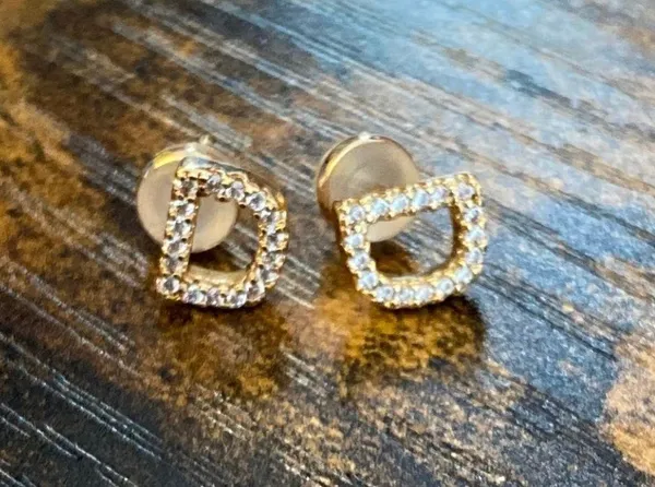 Initial Letter Stud Earrings - Image 3