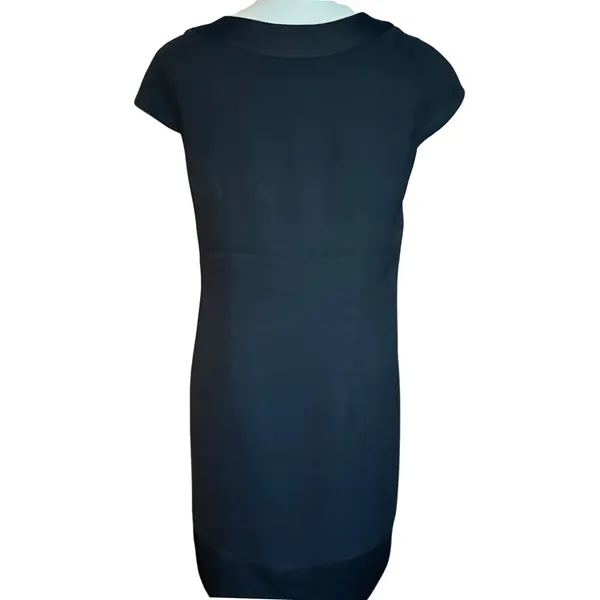 H&M Women Black Bow Accent Sleeveless Shift‎ Dress Size 6 LBD Cocktail Formal - Image 3