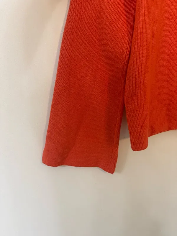 THML Women's Orange Collared V-Neck Sweater Women’s size Small - Image 3
