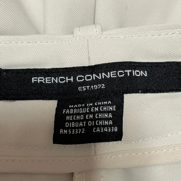 French Connection Women White Ivory Pleated High Rise Wide Leg Trousers Pants 28 - Image 4