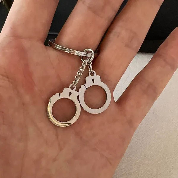 Handcuff Keychain Charm for Men Women Car Keychain Key Ring Bag - Image 6