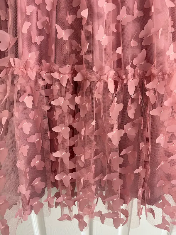 Hazel Boutique Pink Long Butterfly Dress Brand New - Image 5