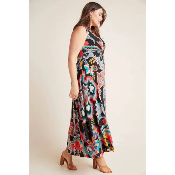 Anthropologie‎ Maeve Paisley Floral Sleeveless Maxi Dress Womens Size XS - Image 5
